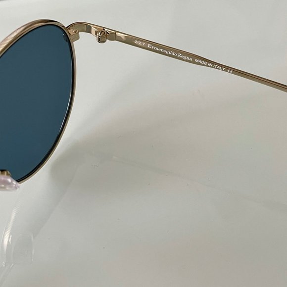 Ermenegildo Zegna Gold Metal Round Sunglasses - Picture 5 of 8